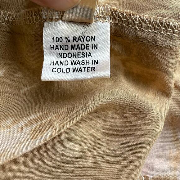 Tie Dye Kaftan Tunic Small Pink Tan Boho Chic Embroidery Tassels Festival Hippie - Picture 15 of 16